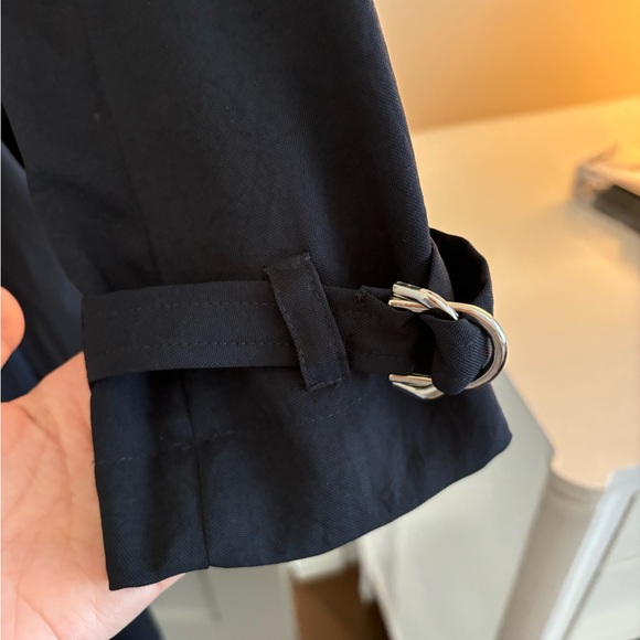 Maje Navy Trench Coat - Picture 2 of 7